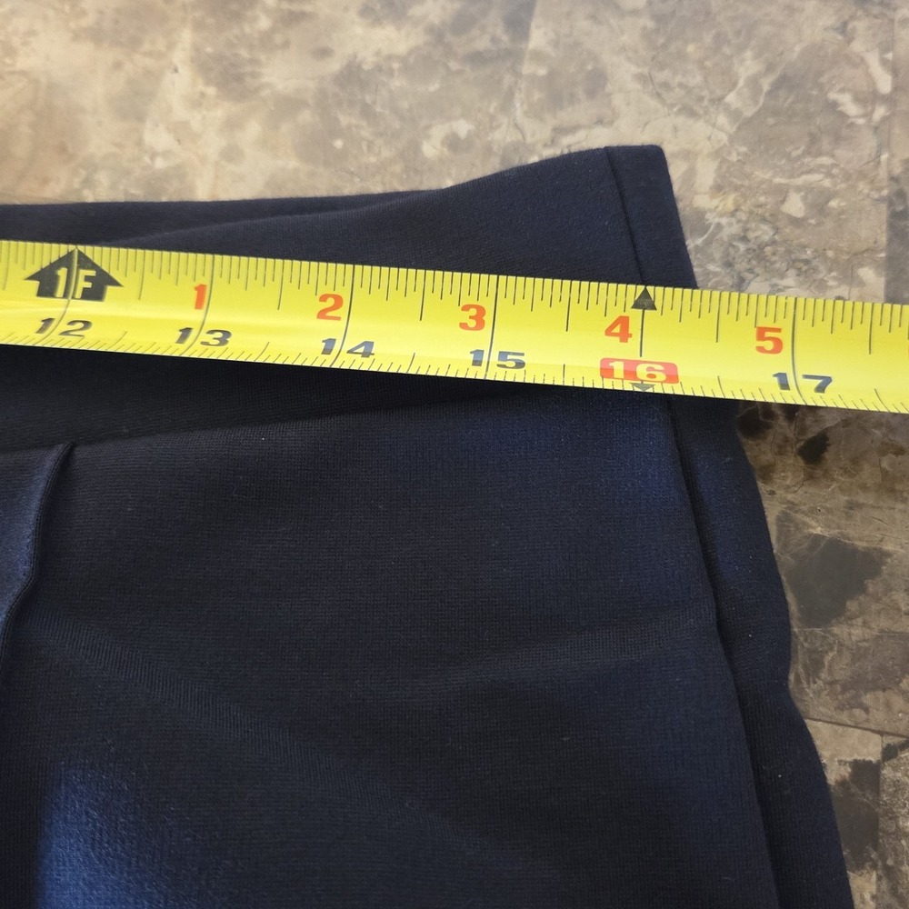 Old Navy sz L petite Stevie Straight extra high rise pull on pants navy cropped - Picture 5 of 10